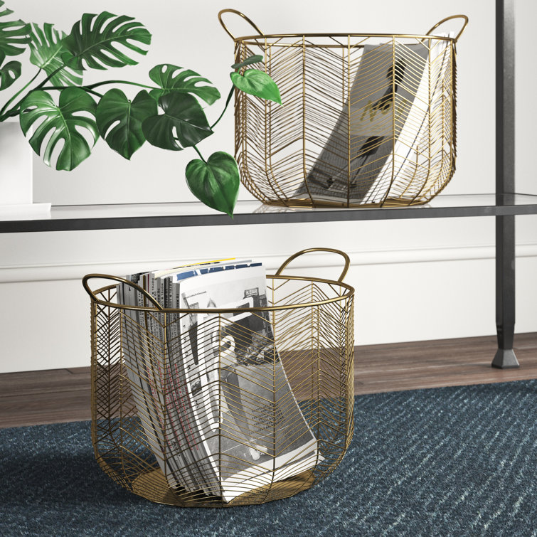 Gold metal blanket discount basket